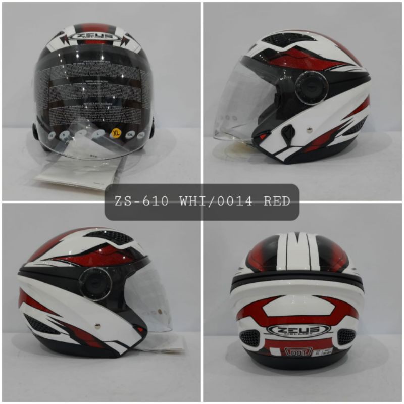 HELM ZEUS ZS - 610 MOTIF WHITE / 0014 RED