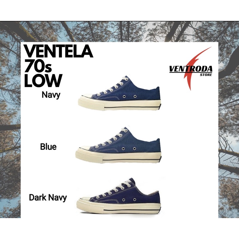 Sepatu Sneakers Ventela BTS / Back to 70s Low Navy, Dark Navy, Blue