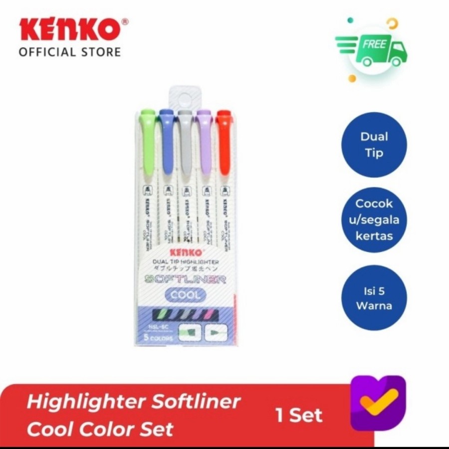 

Kenko Highlighter Marker Dual Tip Softliner - Friendly Color