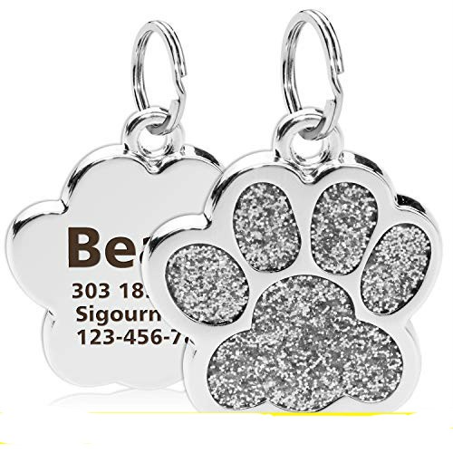 Liontin Tag Nama Bentuk Cakar Glitter Untuk Aksesoris Kalung Anjing Kucing Peliharaan