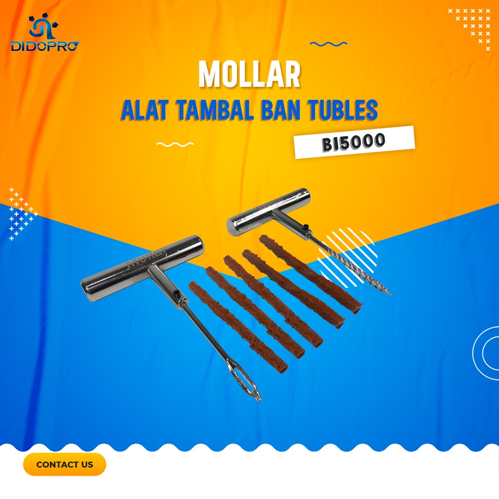 Alat Tambal Ban Besi Mollar Tubles Tubeless Ban Motor Mobil Sepeda