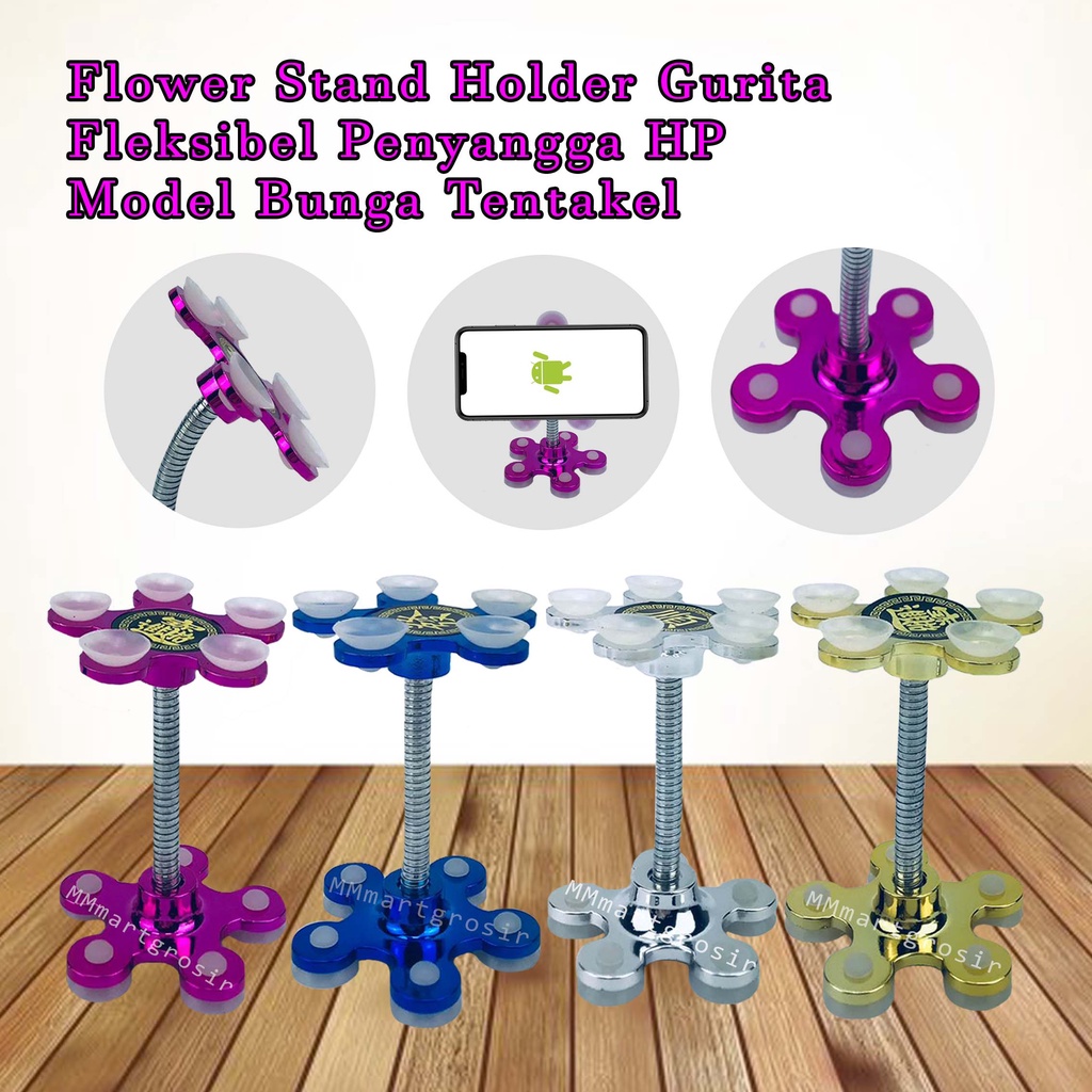 Flower Stand Holder Gurita/ Fleksibel /Penyangga HP / Model Bunga Tentakel