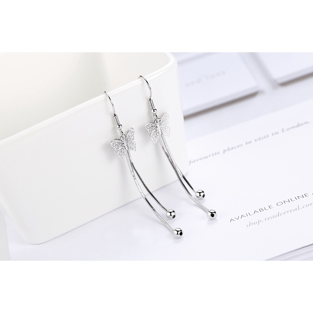 Anting Perak 925 Wanita Kupu-kupu Anting-Anting Perhiasan Fashion