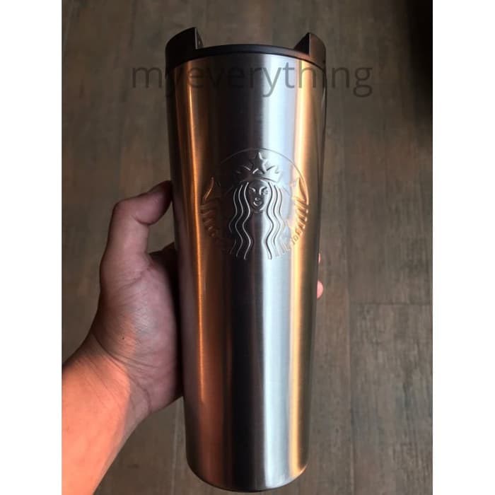Tumbler Starbucks Botol Minum Original Troy Silver Stainless Air Panas