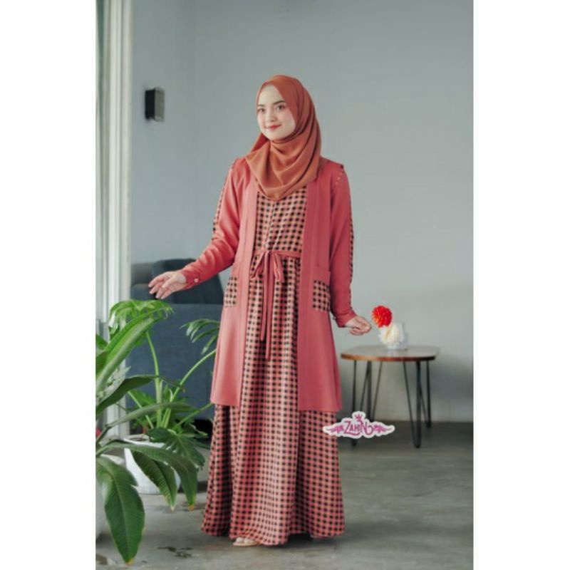 dress zahin outer kotak