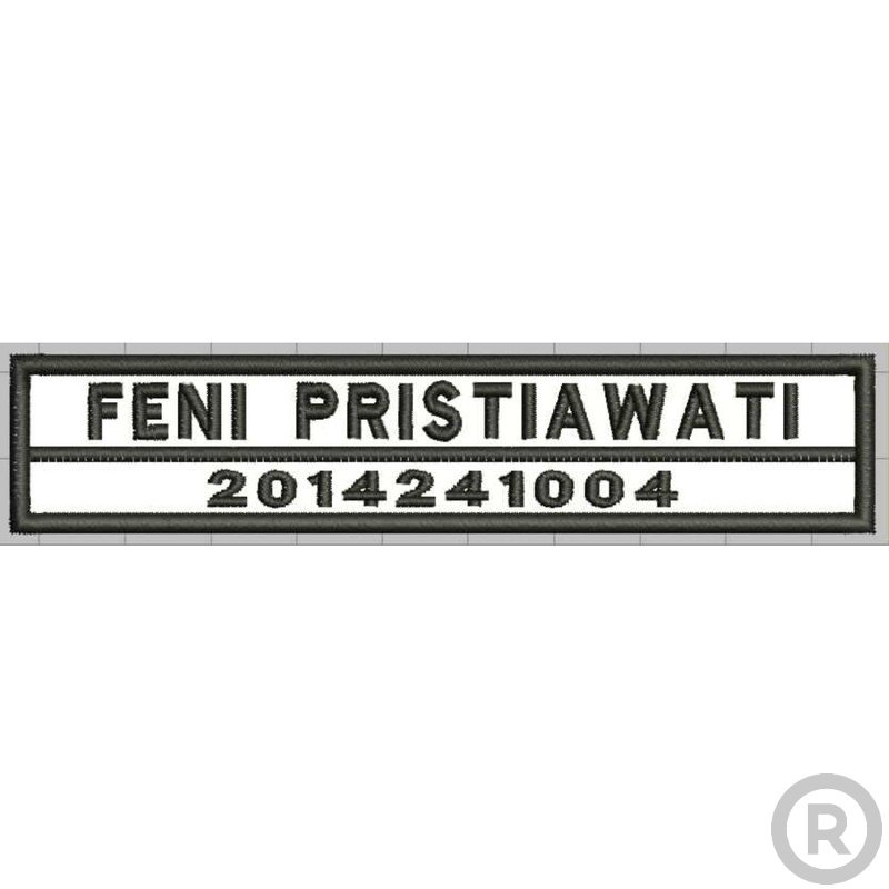 Patch NAMA  LAYER Bordir Nama Custom