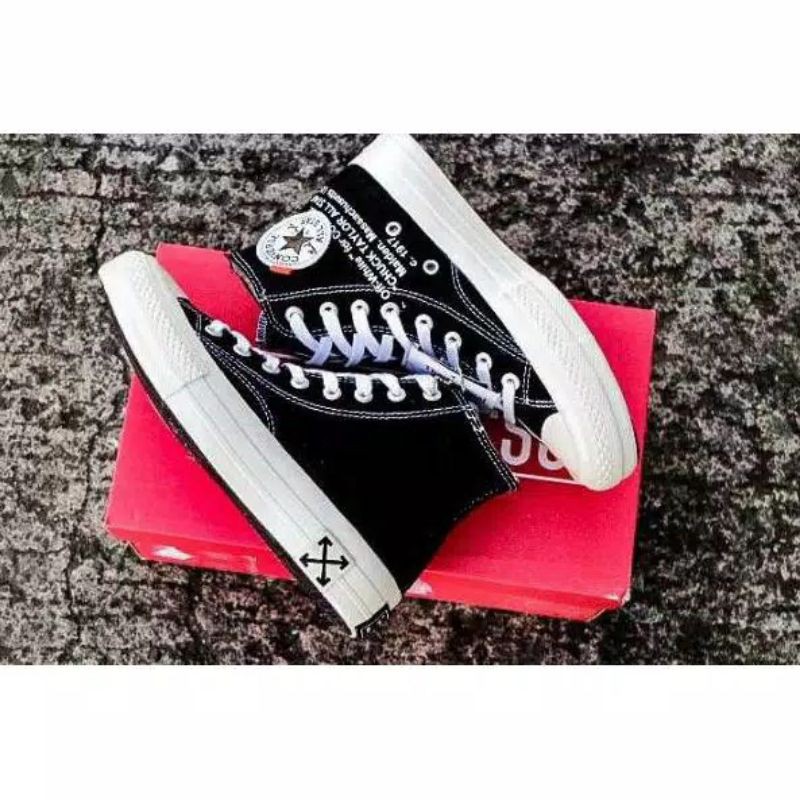 Sepatu Converse 70s HIGH BLACK x OFF WHITE-6