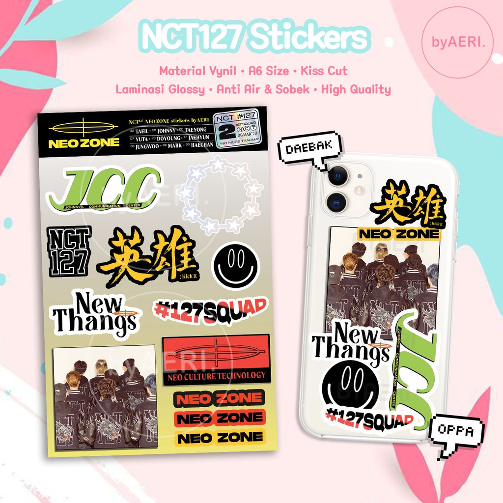 N.C.T 127 STICKER KISS CUT (NEO ZONE STIKER SET | STICKER TEMPEL KPOP | READY STOCK)