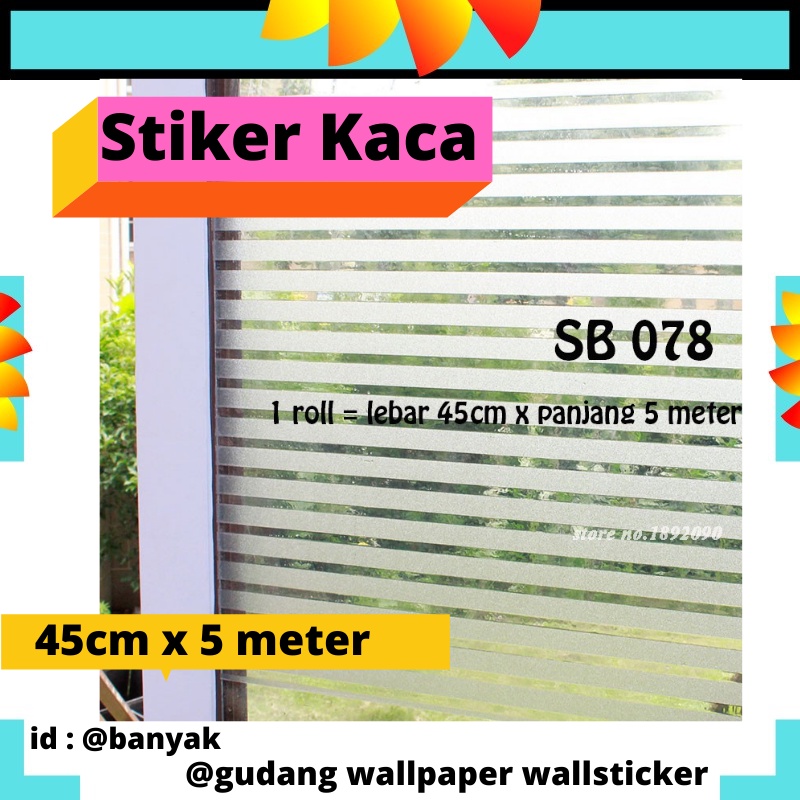 GD SUNBLAST KACA 45CM X 5 METER STIKER KACA SB 078 GARIS GARIS PUTIH WALLSTICKER KACA SUNBLAST KACA STICKER SETIKER WALLPAPER PINTU JENDELA KACA BUAT KAMAR MANDI DEKORASI DECOR DEKOR RUMAH WALPAPER