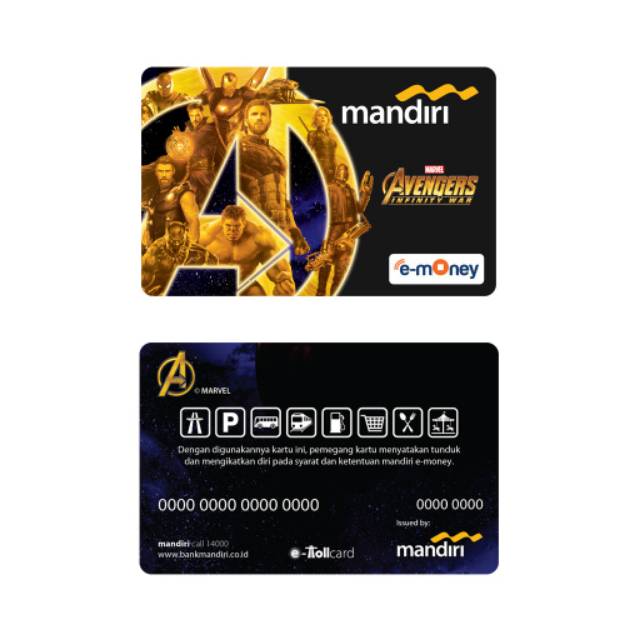 Mandiri eMoney AVENGERS INFINITY ORI /Like eTOLL Tapcash Flazz or Brizzi