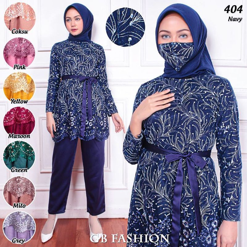 setcel pesta / setcel brukat / setelan celana renda