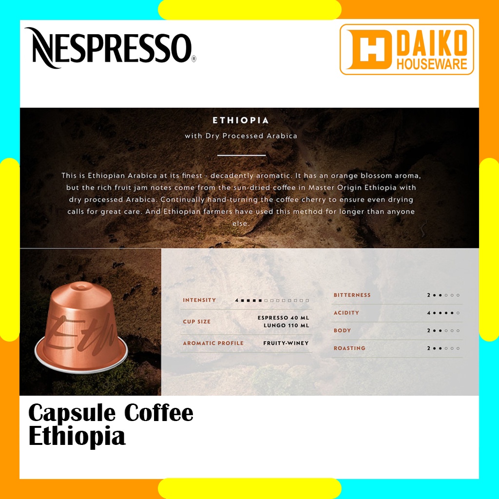 Capsule Nespresso Ethiopia Original Nestle 1 Pack - Coffee Master Origins Kopi Kapsul Expired Lama