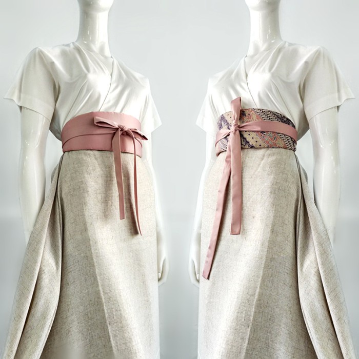 KOINOBORI REVERSIBLE BATIK PASTEL OBI IKAT PINGGANG WANITA - B. Dusty Pink(O8X1) Ikat Pinggang Wanit