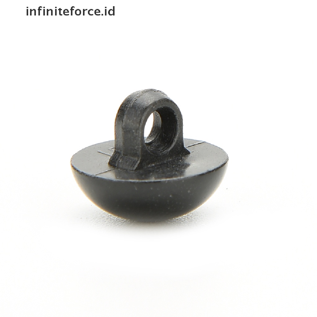 (Infiniteforce.Id) 100pcs / Set Kancing Bulat Bentuk Jamur Warna Hitam Untuk Diy