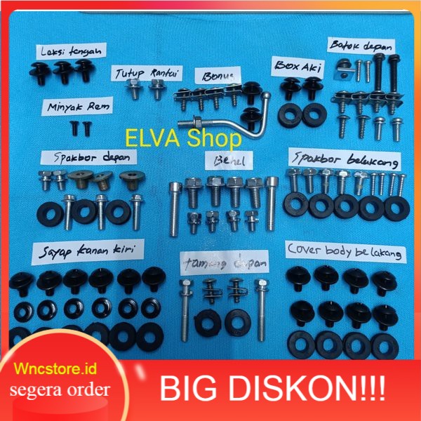 baut lengkap full set body yamaha FIZR F1ZR ORIGINAL