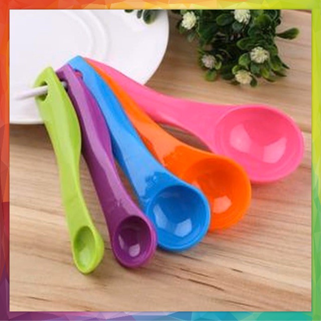 Sendok Takar Set 5 in 1 Warna Warni Ukuran Kue Air Bumbu / Sendok Takar Plastik / Takaran
