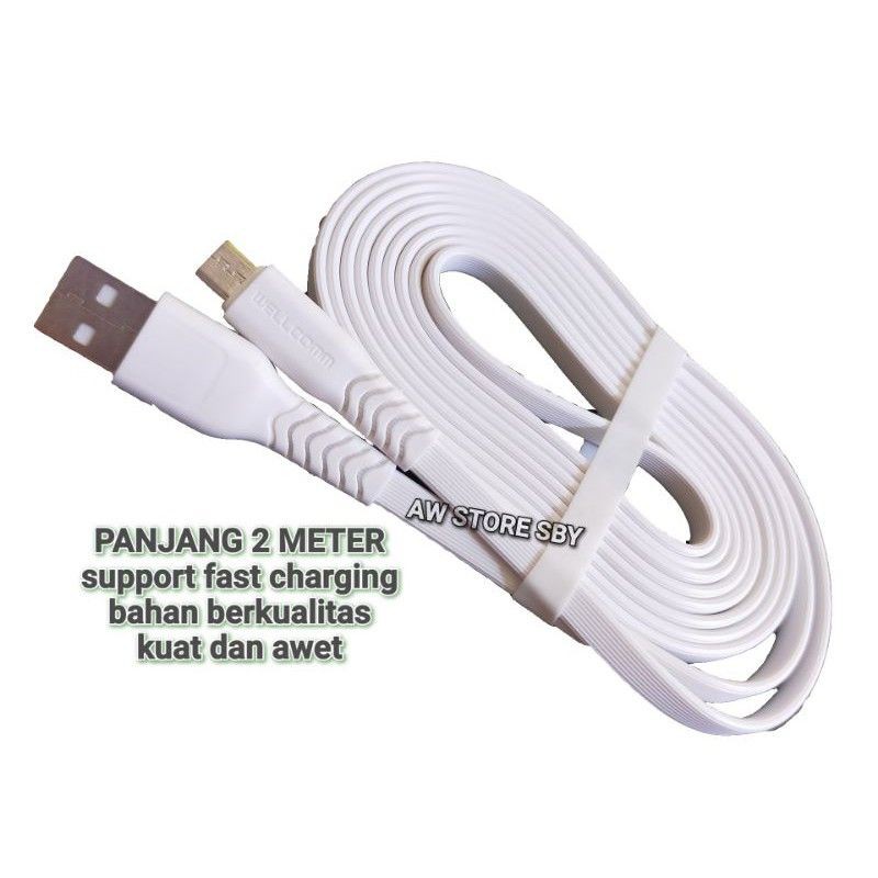 Kabel data micro usb panjang 1,5 meter original well-comm