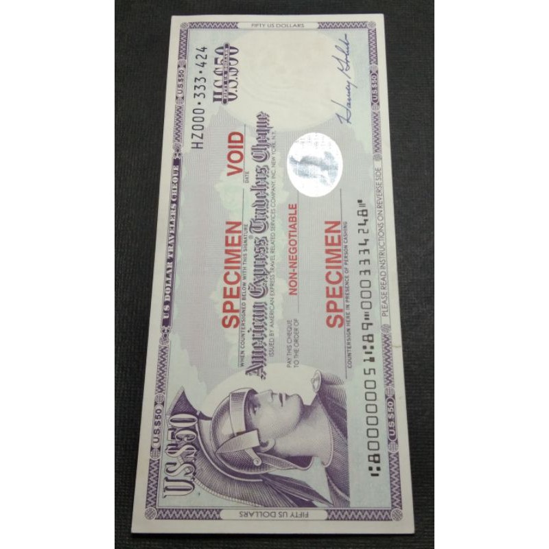 Jual Specimen American Express Travelers Cheque Indonesia|Shopee Indonesia