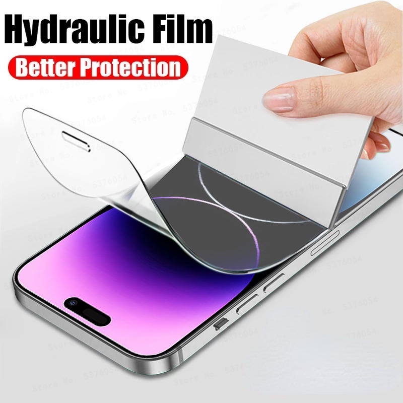 Film Pelindung Layar Depan Hydrogel Transparan Untuk Iphone 14 13 12 Pro Max Mini 14 Plus 14 Pro 13Pro 12Pro