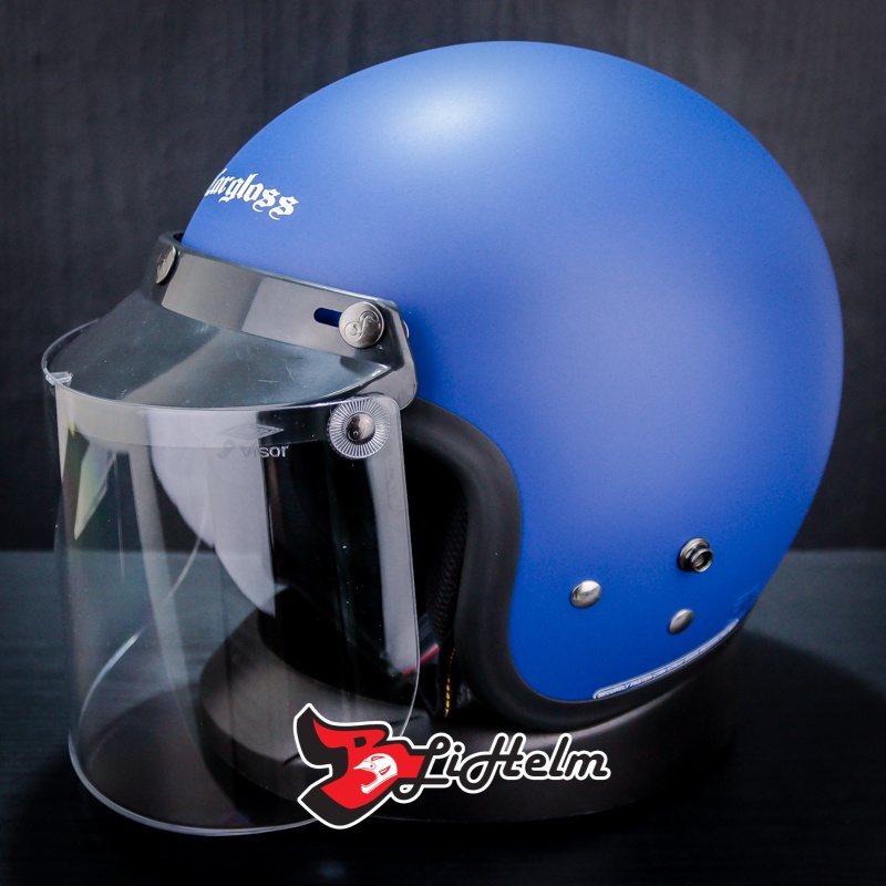 HELM CARGLOSS CFM RETRO ARMY POLICE BLUE DOFF | CF CLASSIC ORIGINAL SNI