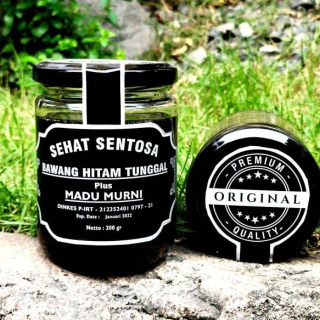 

Madu Super Bawang Hitam Lanang - Madu Bawang Lanang tunggal - Black Garlic Honey ( bawang impor )