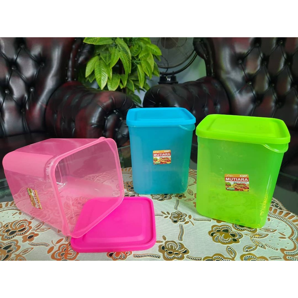 Toples Plastik Ukuran 1900 ML 2700 ML Zayn /Sealware Kerupuk Krupuk Tempat Cemilan Food Storage Wadah Makanan / Coklat 2.7 KG