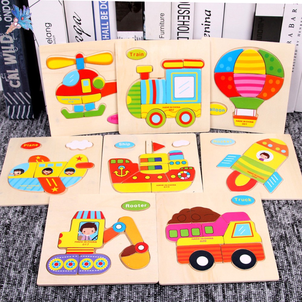 Mainan Puzzle Kayu Gambar Kartun Hewan Untuk Edukasi Anak Shopee Indonesia