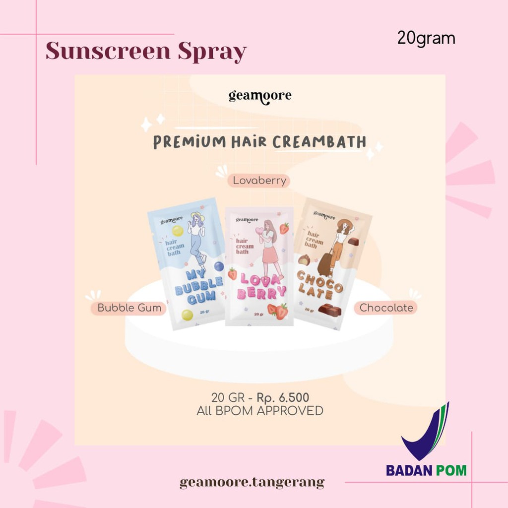 (BPOM) Hair Creambath GEAMOORE / CREAMBATH RAMBUT isi 20gr