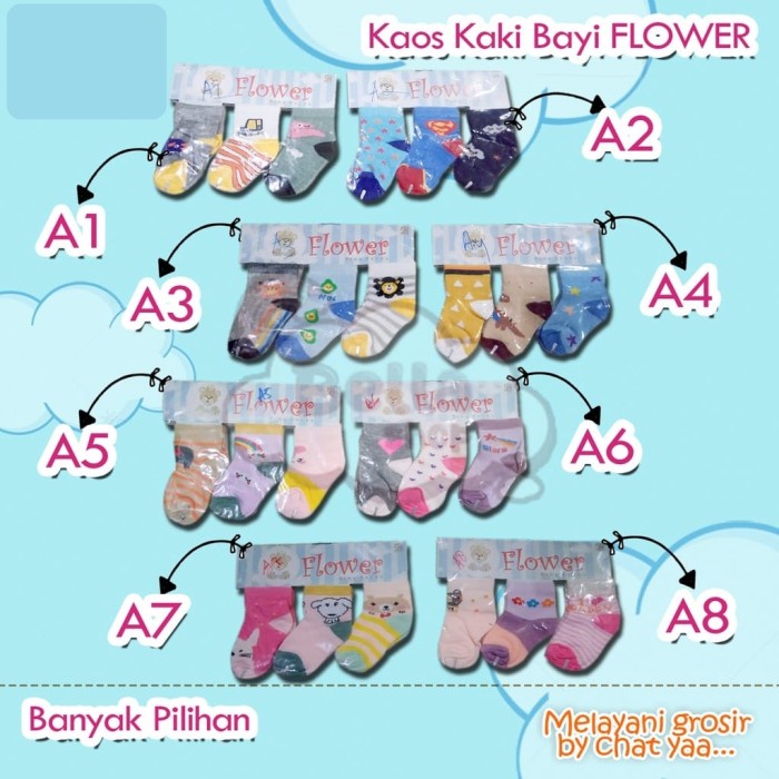 KAOS KAKI BAYI FLOWER NEWBORN 3IN1 KAOS KAKI FLOWER TOKO LIELYS