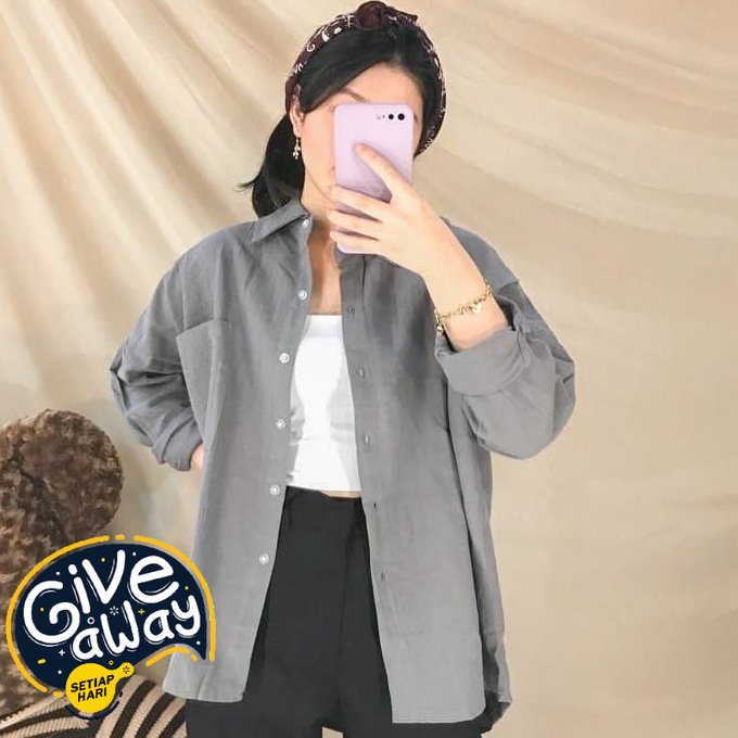 KEMEJA OLIVIA OVERSIZE / JADE SHIRT LINEN POLOS / ATASAN OVERSIZE POLOS WANITA JADE OLIVIA LINEN