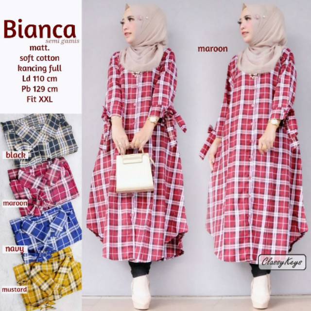 BAJU WANITA - BAJU WANITA DEWASA - BIANCA SEMI GAMIS - GAMIS - PAKAIAN WANITA DEWASA - GAMIS MOTIF