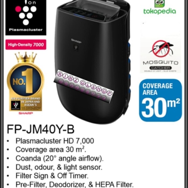 unik fp jm40y b 7000 plasmacluster sharp murah with purifier air mosquito hd