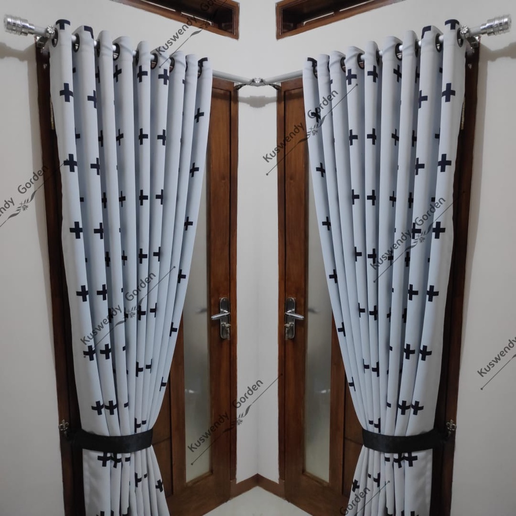 Gorden Blackout Motif 150 x 225 cm Tinggi 2.25 meter Hordeng Jendela Pintu Tirai Minimalis
