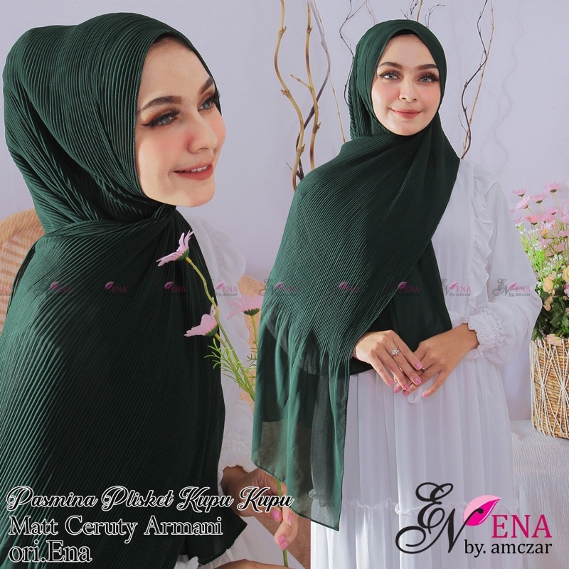 GS Pashmina ENA Plisket Lidi Kupu kupu Non Full