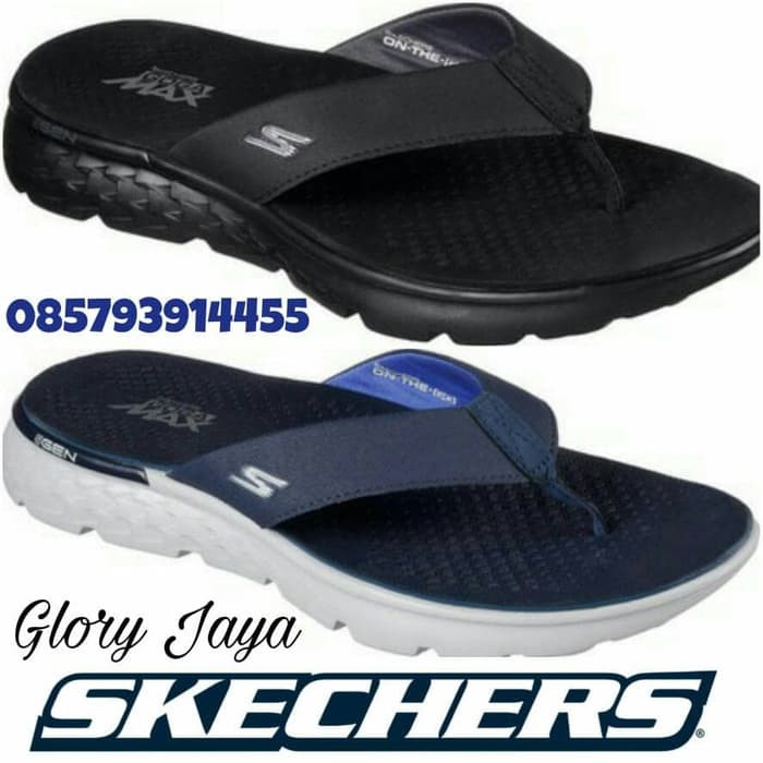 Sandal dy1409Skechers /  Jepit pria /  skechers / Jepit Skechers - Hitam- 40