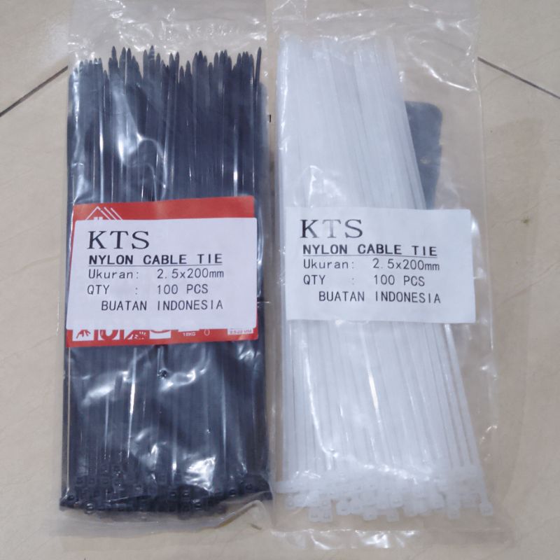 

Kabel Ties 2.5 x 200mm 20cm (100pcs) Cable Tie - Putih / Hitam