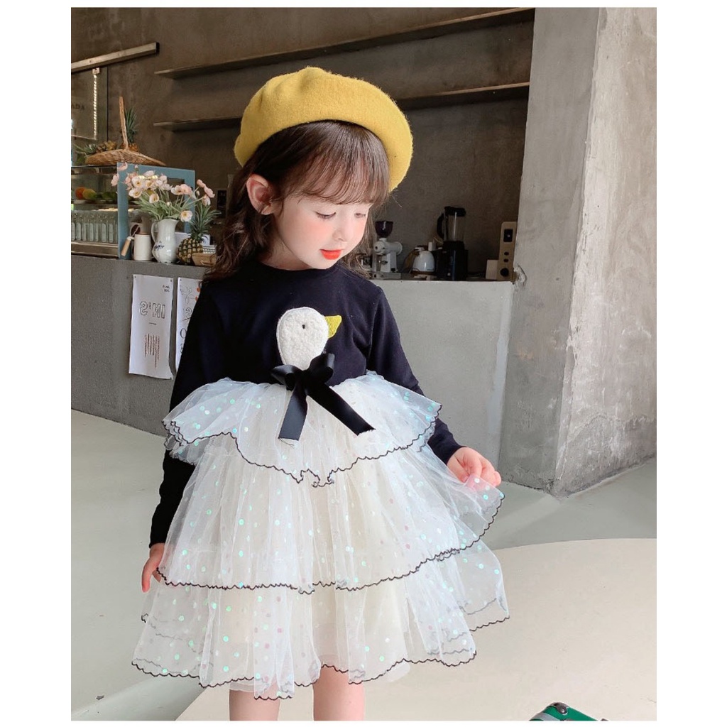 SALE DR111-Dress Anak Perempuan Tutu Confeti Duck