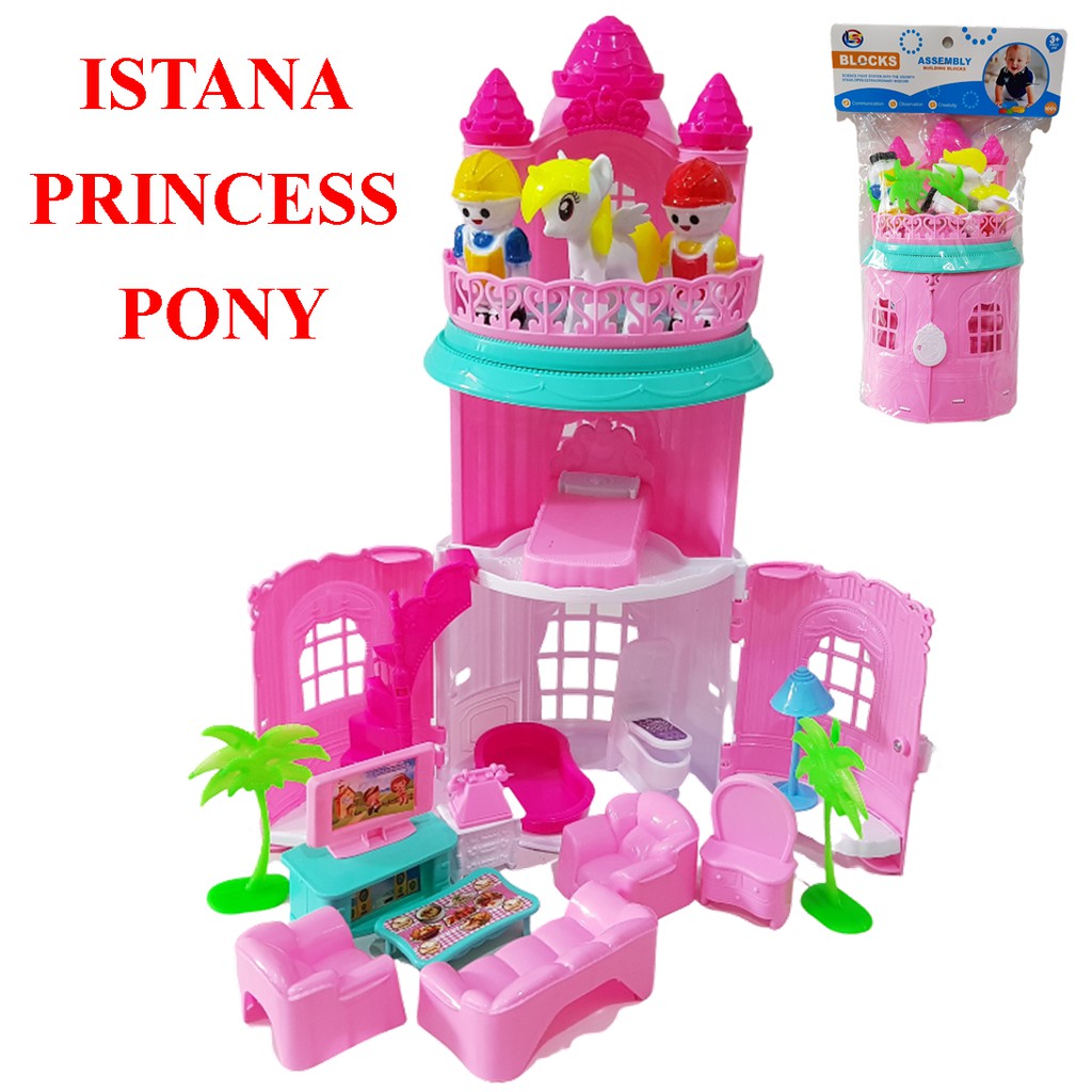 MAINANKEI MAINAN ANAK PEREMPUAN ISTANA PRINCESS KASTEL PONY