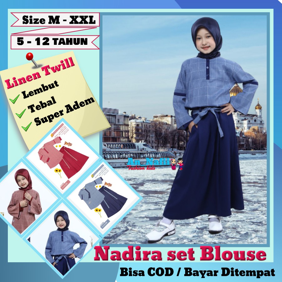 Baju Setelan Anak Perempuan Tanggung Sabina One Set Usia 5 - 12 Tahun Hooflakids Kualitas Premium