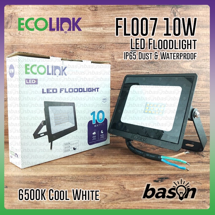 ECOLINK FL007 10W - Lampu Sorot LED Floodlight - IP65 Outdoor