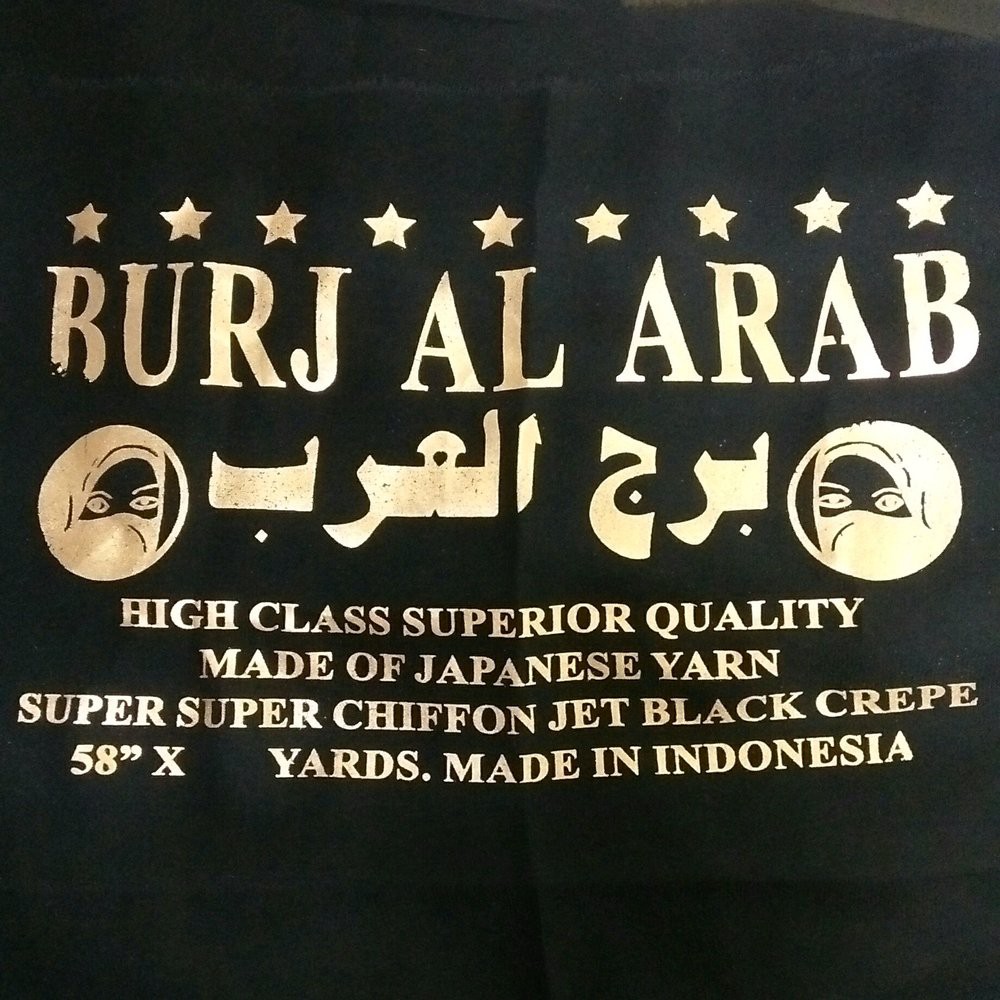 Lihat Detail Bahan sifon silk jetblack burj al arab -hitam pekat- Berkualitas