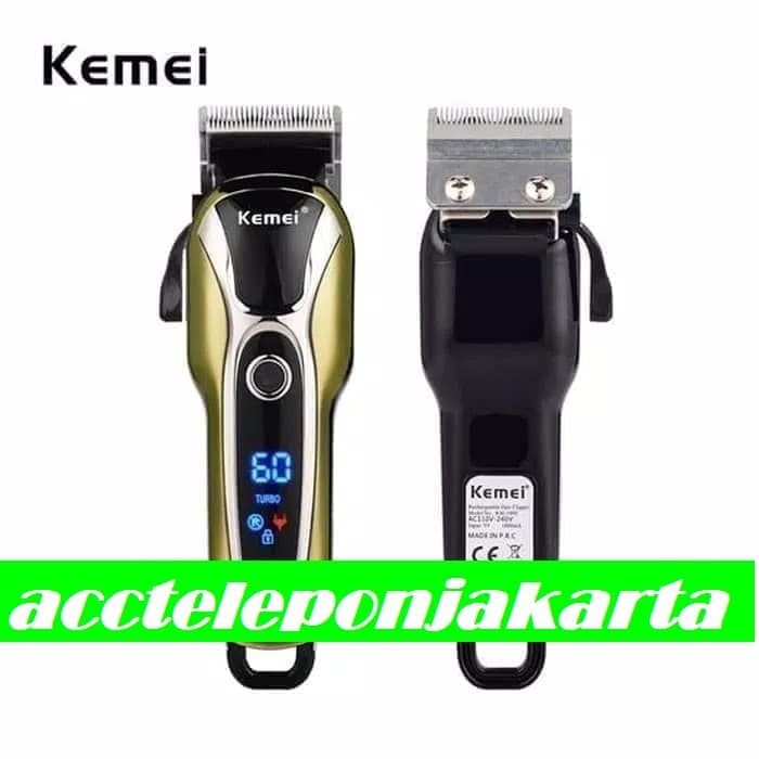 promo Mesin Cukur h3r rambut Clipper KM1990 Digital alat potong rambut Mc86c