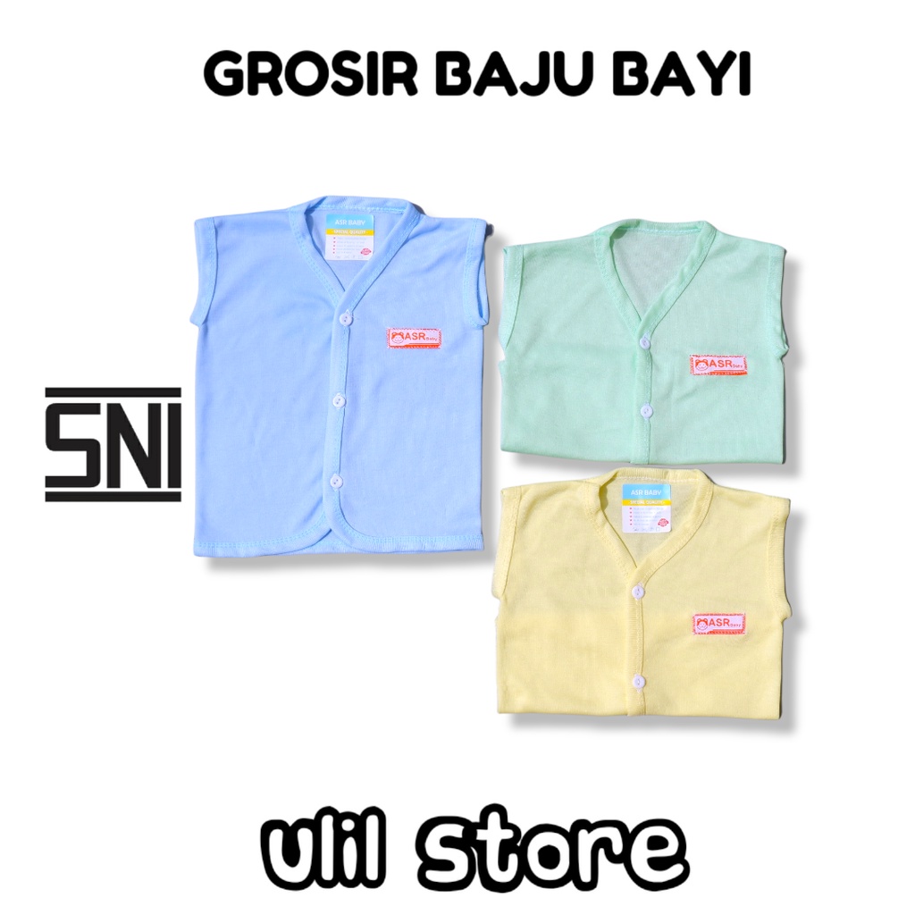 6PC (3 Stel) Grosir Baju Bayi Kutung Newborn Arista Baby Polos Usia 0-4 Bulan-8