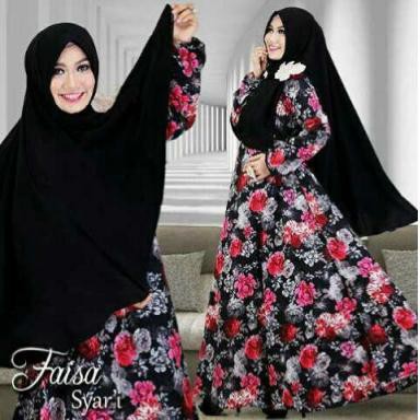 FAISA BAJU  MUSLIM  GAMIS SYARI  WANITA PEREMPUAN CEWEK 