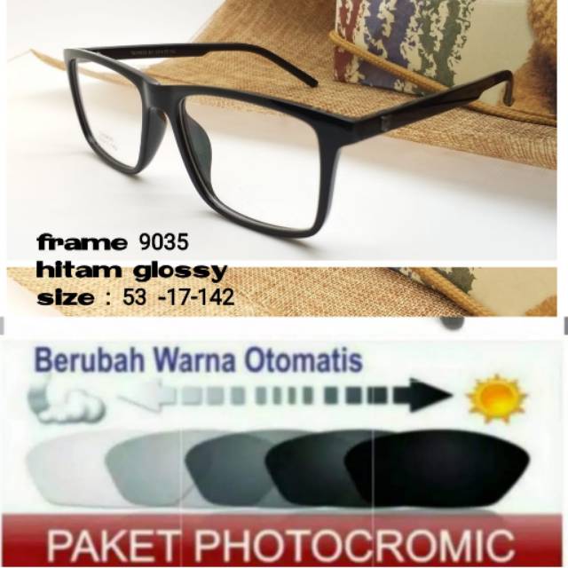 Frame Kacamata Sporty Trendy, Kaca mata Terbaru, Kacamata Minus Plus Anti Radiasi PHOTOCROMIC