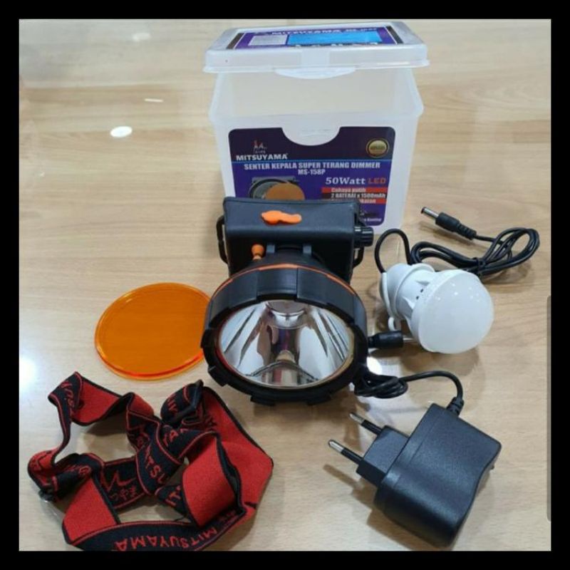 Senter Kepala Super Dimmer Led 50Watt Head Lamp Mitsuyama Ms - 158P Kode 240