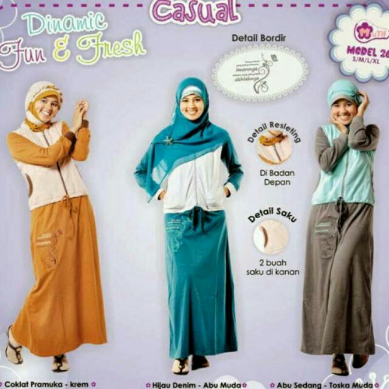 SALE Mutif Gamis Dewasa 26 Hijau Denim S
