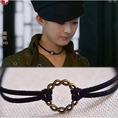 Korea Sederhana personalized double lapisan suede hati buatan tangan trendi grace kalung pendek Baru