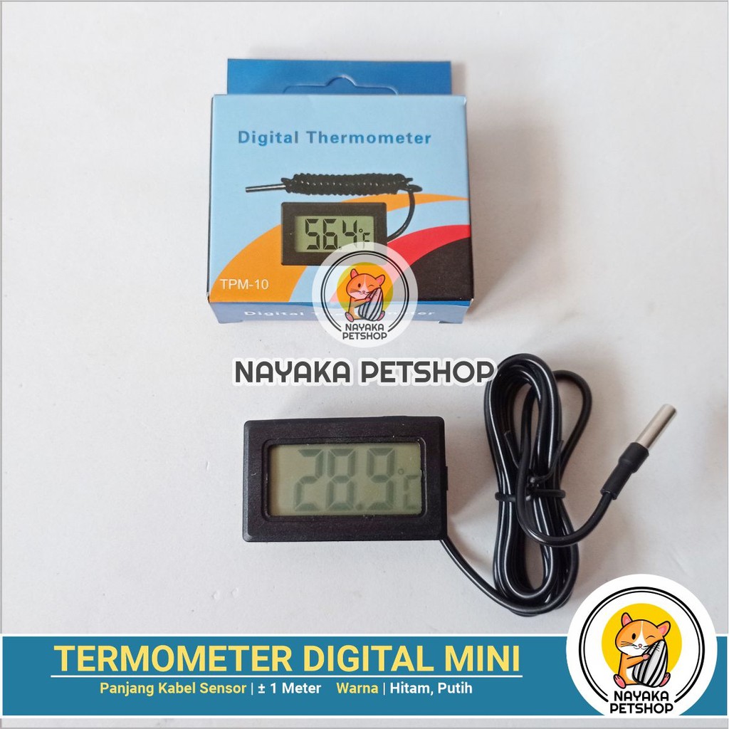 Termometer Aquarium Digital Mini Thermometer Pengukur Suhu Aquascape Freezer Air