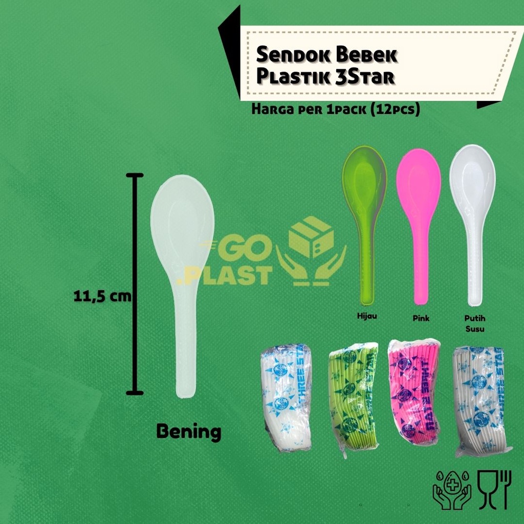 [144PCS] THREESTAR SENDOK BEBEK PLASTIK